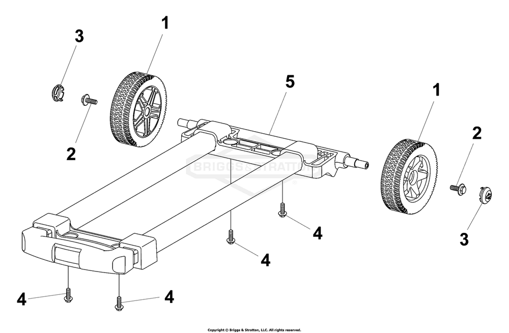 Wheel Kit Diagram and Parts List for 030831-00  Briggs and Stratton Generator